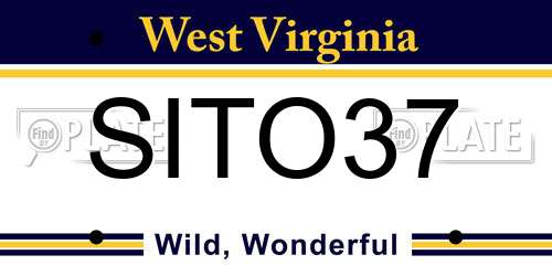 SITO37 West Virginia License Plate