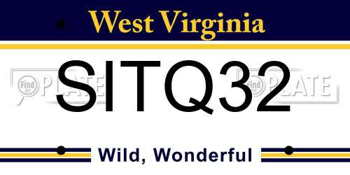 SITQ32 West Virginia License Plate