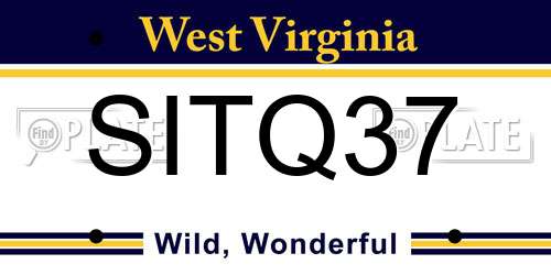 SITQ37 West Virginia License Plate