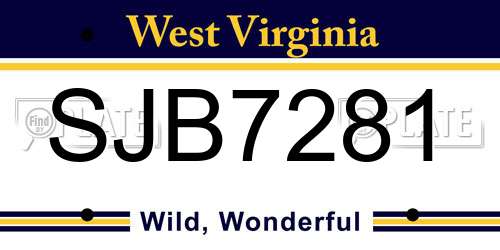 SJB7281 West Virginia License Plate