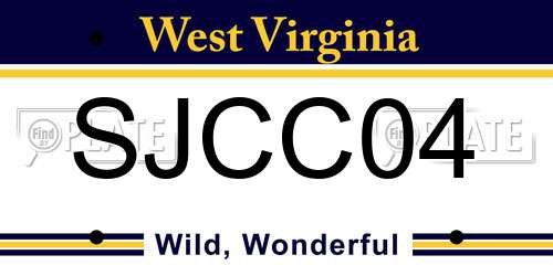 SJCC04 West Virginia License Plate