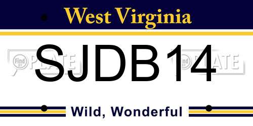 SJDB14 West Virginia License Plate