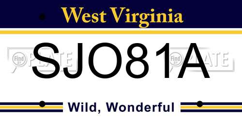 SJO81A West Virginia License Plate