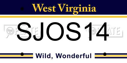 SJOS14 West Virginia License Plate