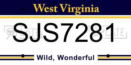 SJS7281 West Virginia License Plate