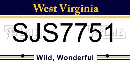 SJS7751 West Virginia License Plate