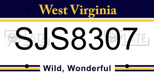 SJS8307 West Virginia License Plate
