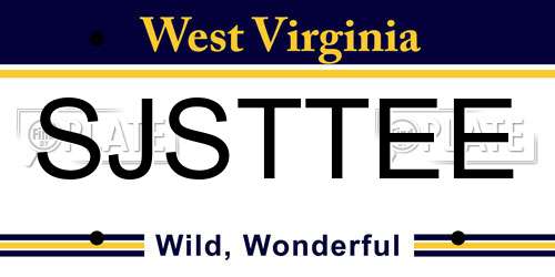 SJSTTEE West Virginia License Plate