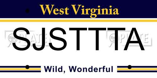 SJSTTTA West Virginia License Plate