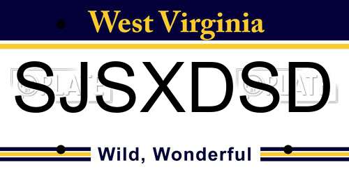 SJSXDSD West Virginia License Plate