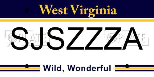 SJSZZZA West Virginia License Plate