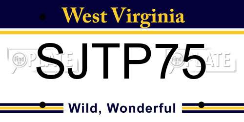 SJTP75 West Virginia License Plate