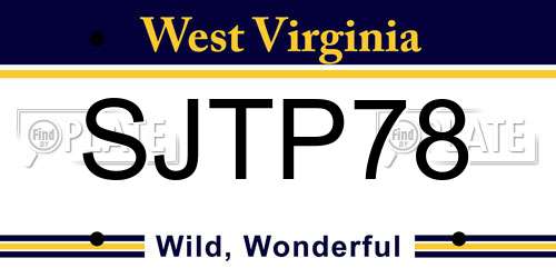 SJTP78 West Virginia License Plate