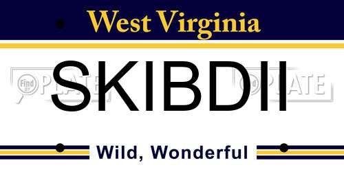 SKIBDII West Virginia License Plate