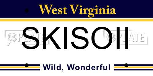 SKISOII West Virginia License Plate