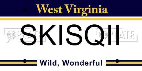 SKISQII West Virginia License Plate