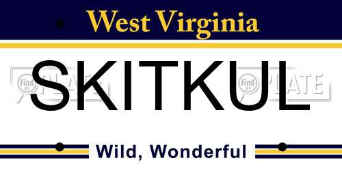 SKITKUL West Virginia License Plate