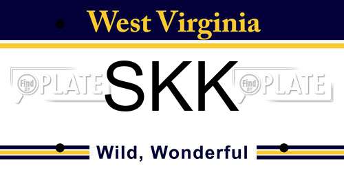 SKK West Virginia License Plate