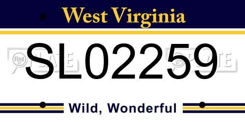 SL02259 West Virginia License Plate