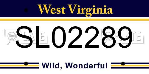 SL02289 West Virginia License Plate