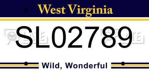 SL02789 West Virginia License Plate