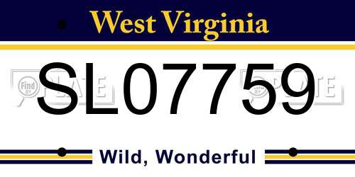 SL07759 West Virginia License Plate