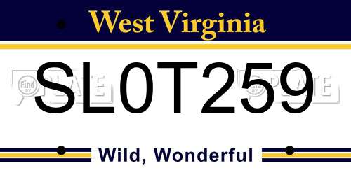 SL0T259 West Virginia License Plate