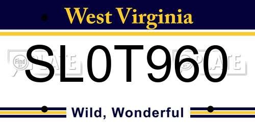SL0T960 West Virginia License Plate