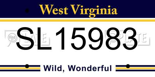 SL15983 West Virginia License Plate