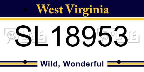 SL18953 West Virginia License Plate