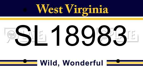 SL18983 West Virginia License Plate