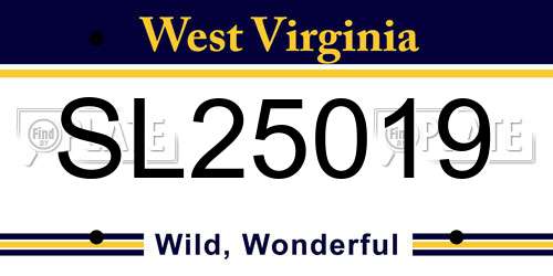 SL25019 West Virginia License Plate