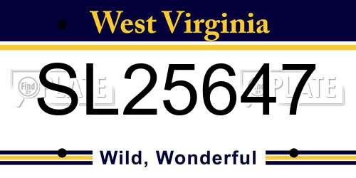 SL25647 West Virginia License Plate