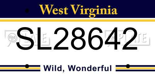 SL28642 West Virginia License Plate