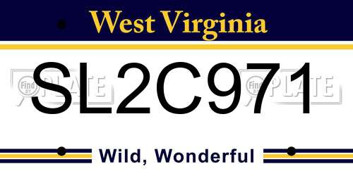 SL2C971 West Virginia License Plate