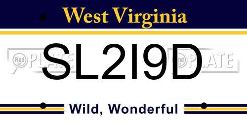 SL2I9D West Virginia License Plate