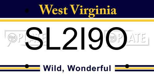 SL2I9O West Virginia License Plate