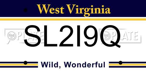 SL2I9Q West Virginia License Plate
