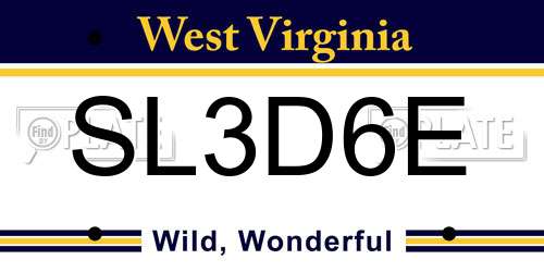SL3D6E West Virginia License Plate