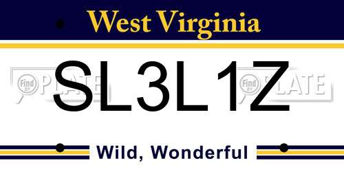 SL3L1Z West Virginia License Plate