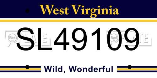 SL49109 West Virginia License Plate
