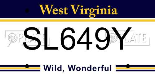 SL649Y West Virginia License Plate