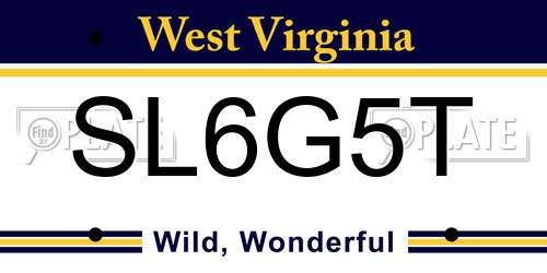 SL6G5T West Virginia License Plate