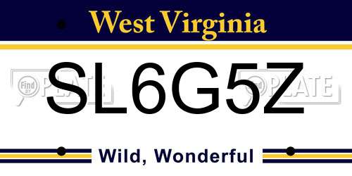 SL6G5Z West Virginia License Plate