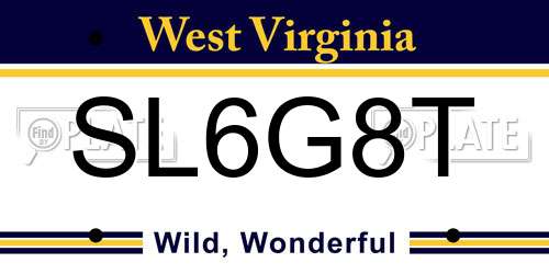 SL6G8T West Virginia License Plate