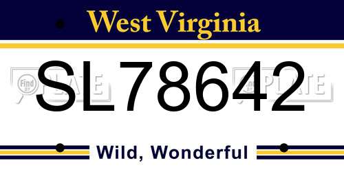 SL78642 West Virginia License Plate