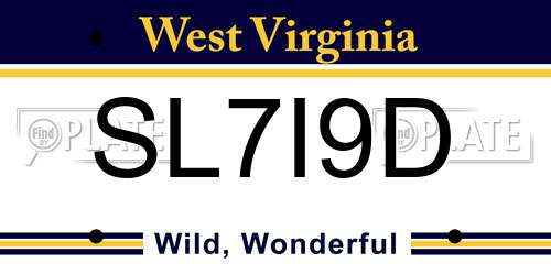 SL7I9D West Virginia License Plate