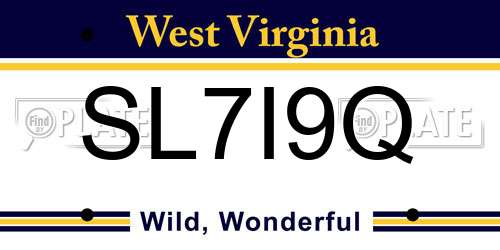 SL7I9Q West Virginia License Plate