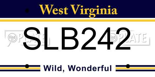 SLB242 West Virginia License Plate