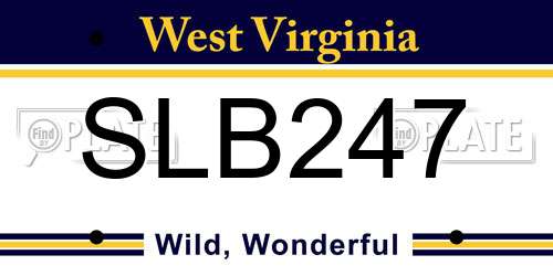 SLB247 West Virginia License Plate
